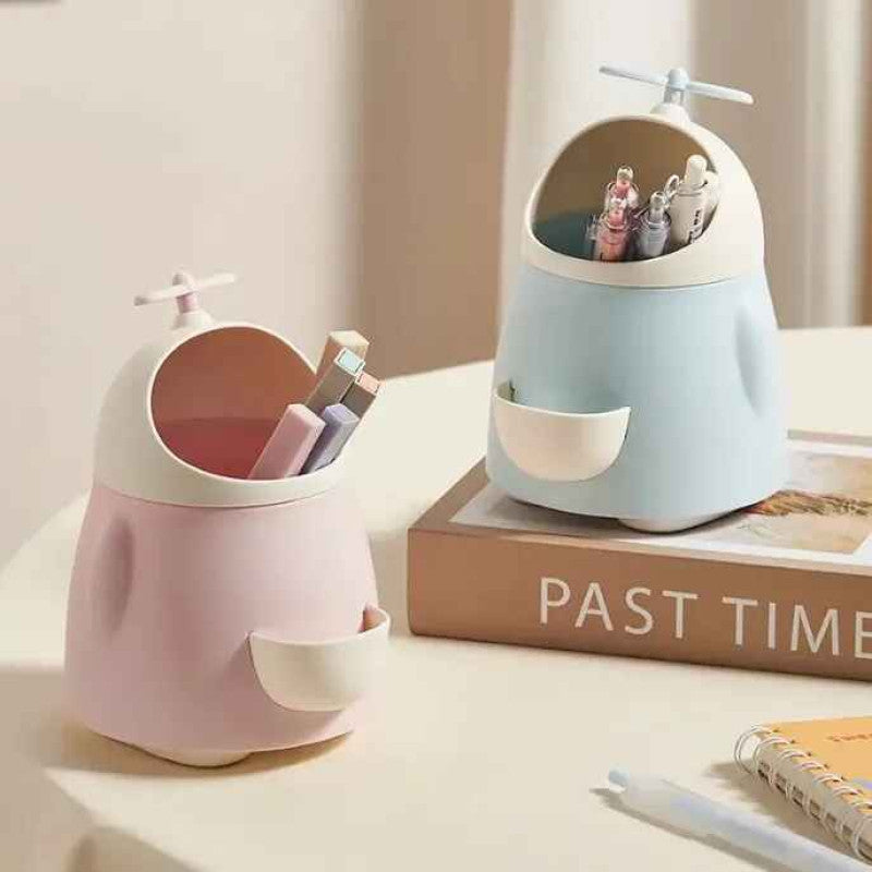 Cute Fan Design Storage Bucket, Multifunctional Pen Holder With Sharpener, Desktop Makeup Brush Storage Box Cute Fan Design Storage Bucket, Multifunctional Pen Holder With Sharpener, Desktop Makeup Brush Storage Box